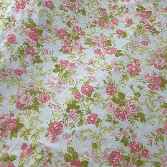 Vintage Tastemaker Mohawk Muslin Floral Sheet Cutter Sewing Fabric Quilt Craft - Picture 1 of 16